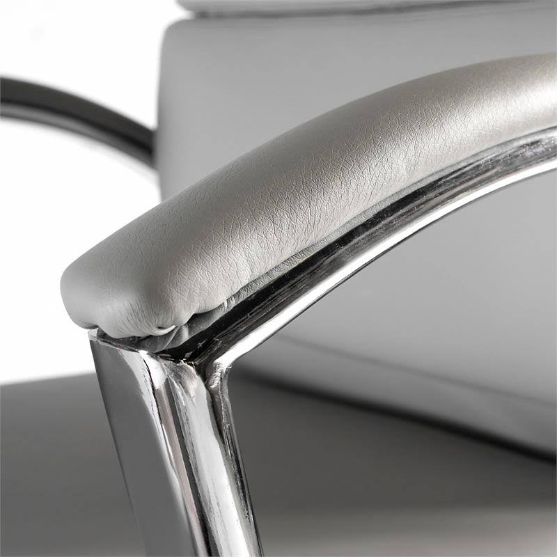 Salinas High Back Leather Executive Office Chair in Light Gray