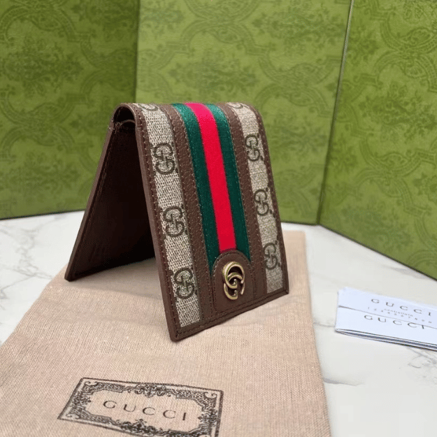 Gucci Ophidia Bi-Fold Wallet Beige/Brown 4.3 Inches 834271 Faeoi 9746