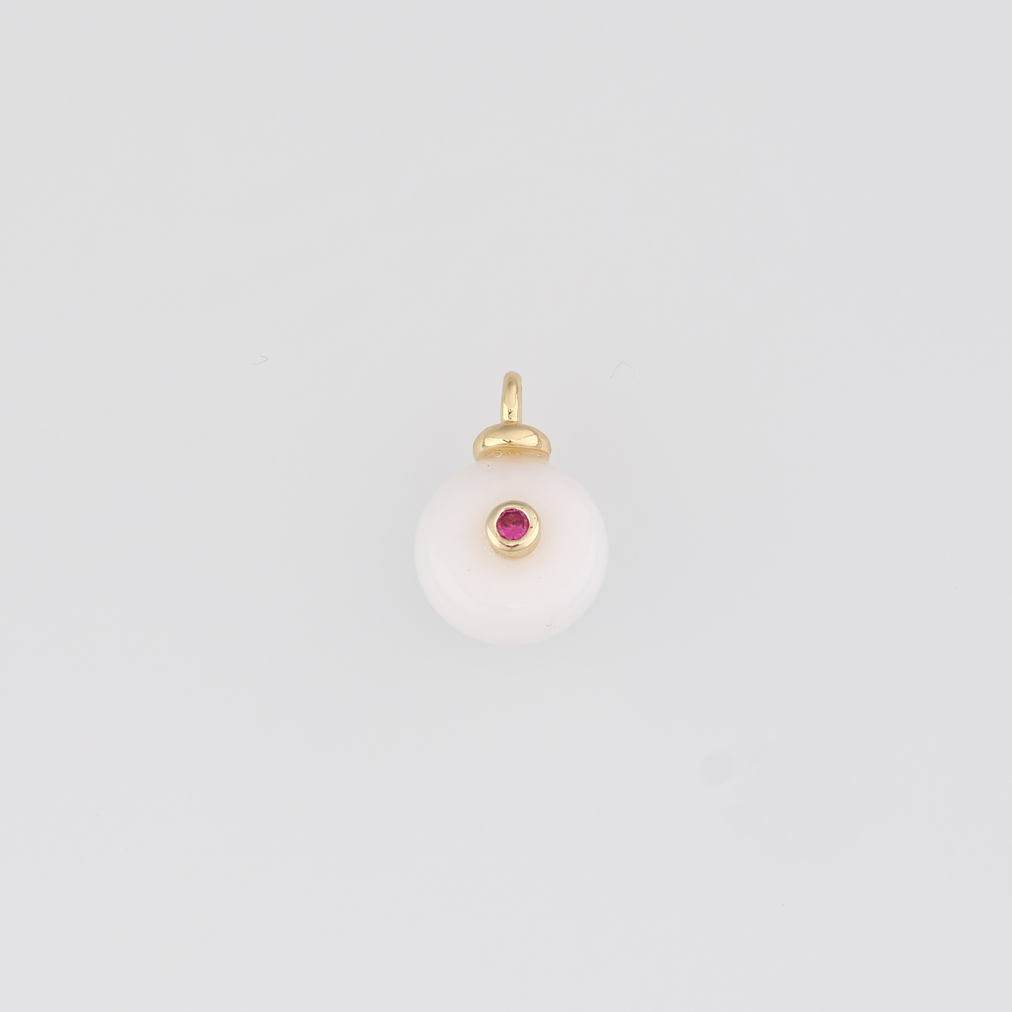 18K Gold Filled Round Pendant,Natural Stone Earrings Necklace for DIY Jewelry Making Supply