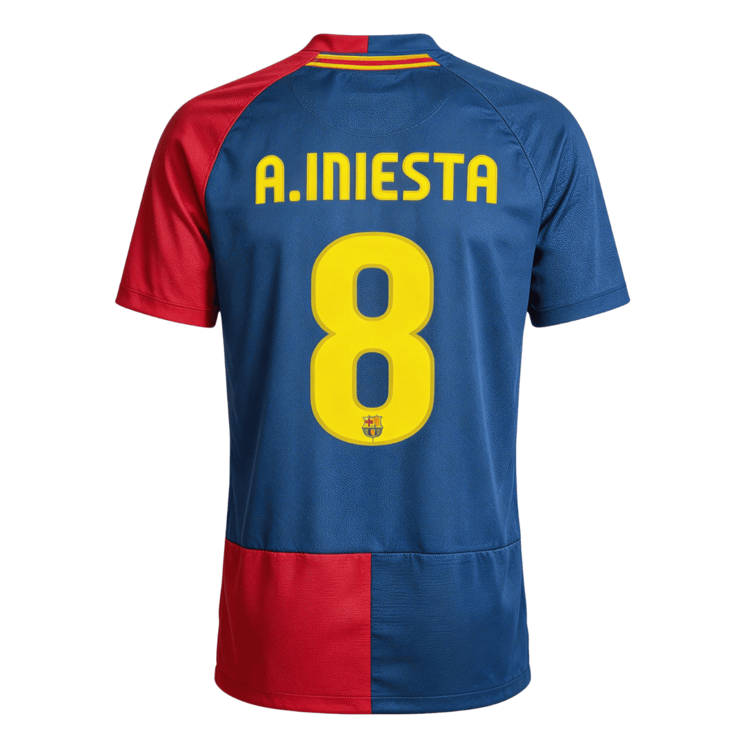 Retro Soccer Jersey A.INIESTA #8 Barcelona Home 2008/09 - UCL Final - UCL