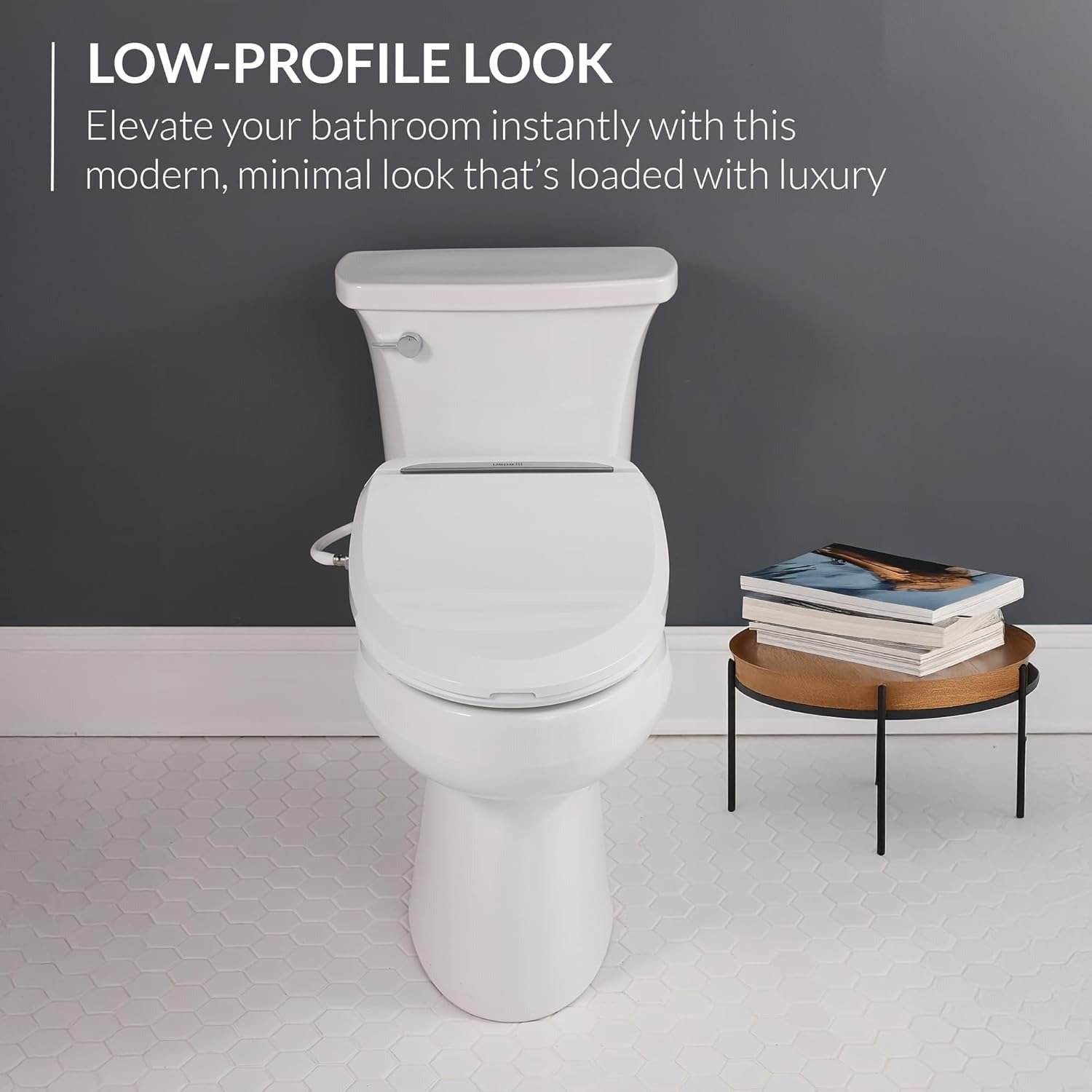 Elongated Electric Bidet Toilet Seat with Warm Water & Dryer, Wireless Remote Bidet
