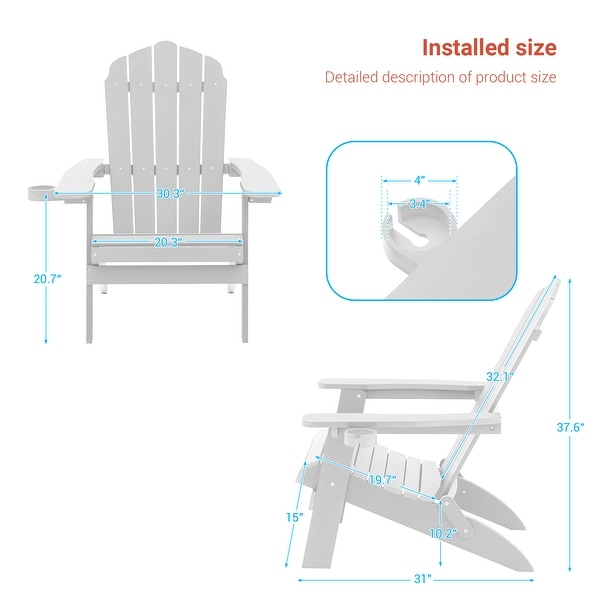 AOOLIMICS Patio Folding Adirondack Chairs Fire Pit Chair