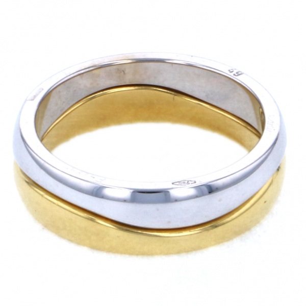 Cartier Love Milling 2 Companies Ring 18K White Gold & 18K Yellow Gold