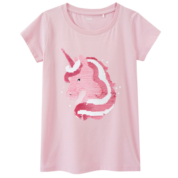 Yigga Mädchen T-Shirt mit Wendepailletten
