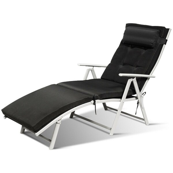 Costway 2PC Folding Chaise Lounge Chair with Cushion