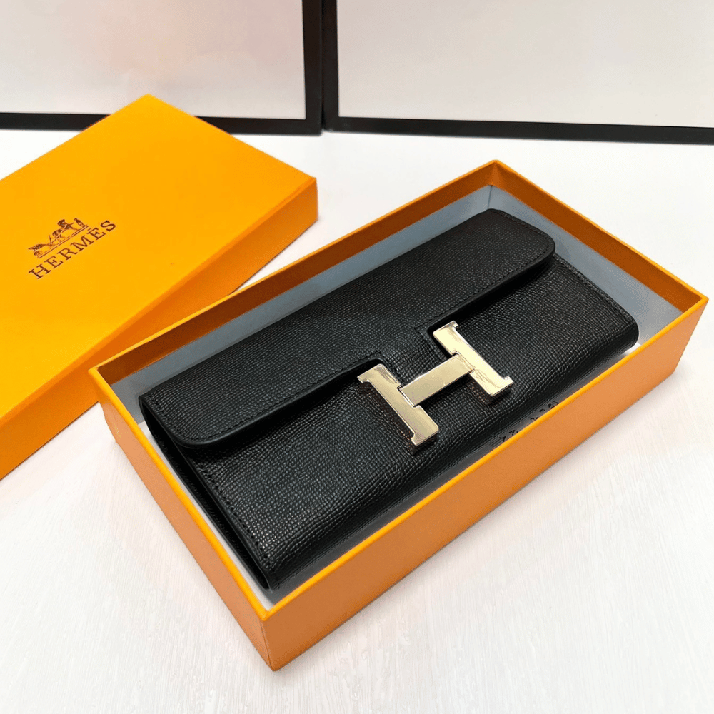 Hermès Constance Long Wallet Black 7.5 Inches