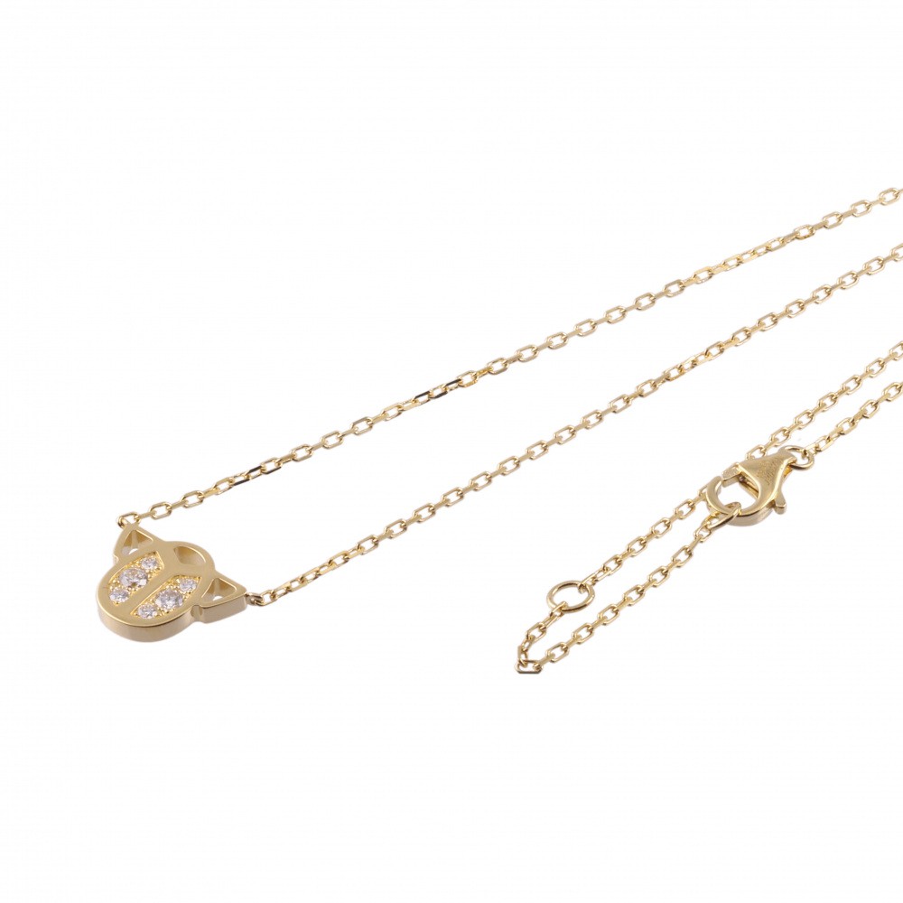 Cartier Scarab K18YG Yellow Gold Necklace Diamond