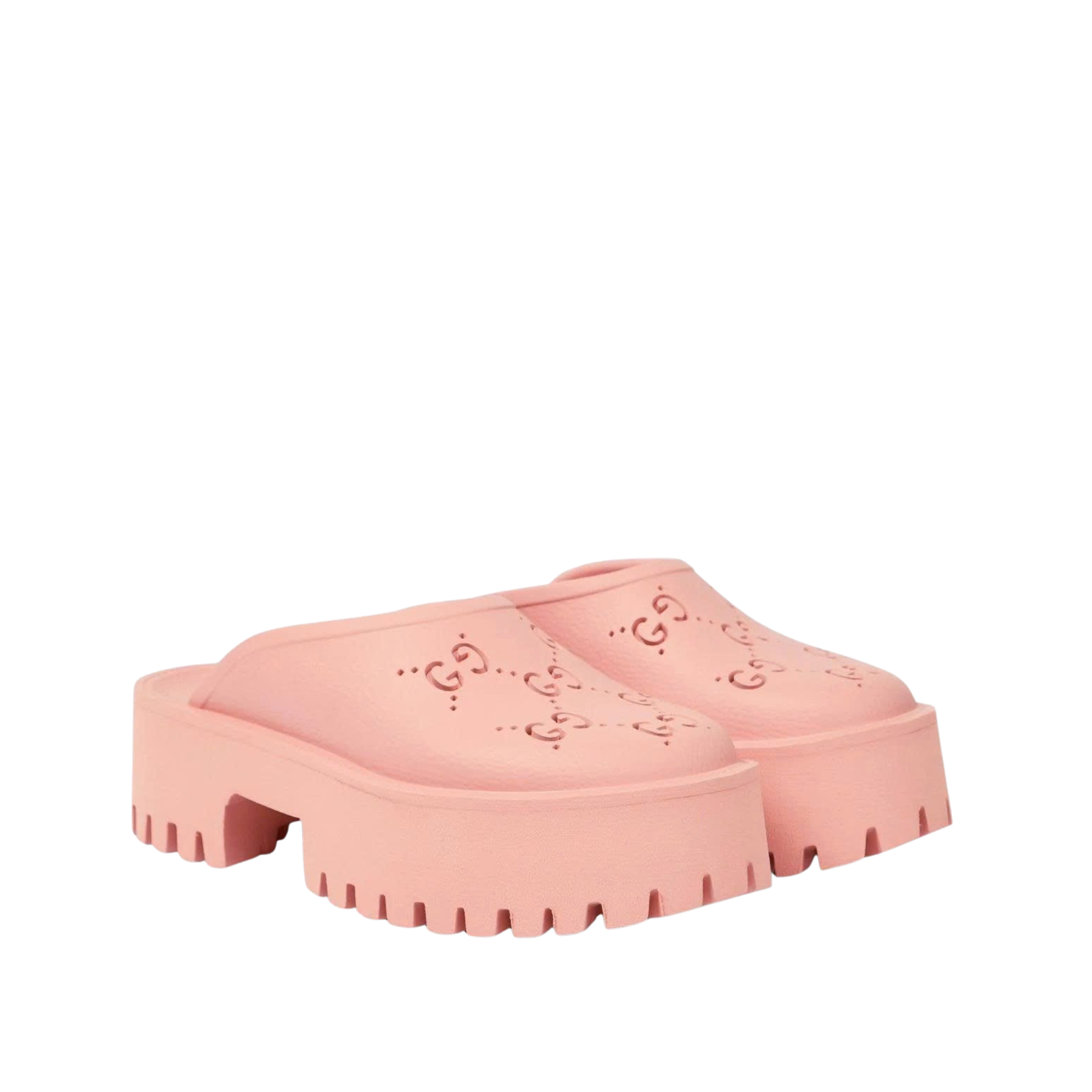 Gucci Men’S Slip On Sandal Pink Gg Rubber