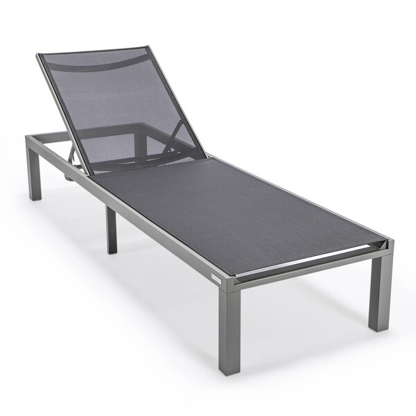 Aluminum Beach Pool Sun Lounge Chair Sling Mesh Fabric Reclining Stackable Lounger Chair