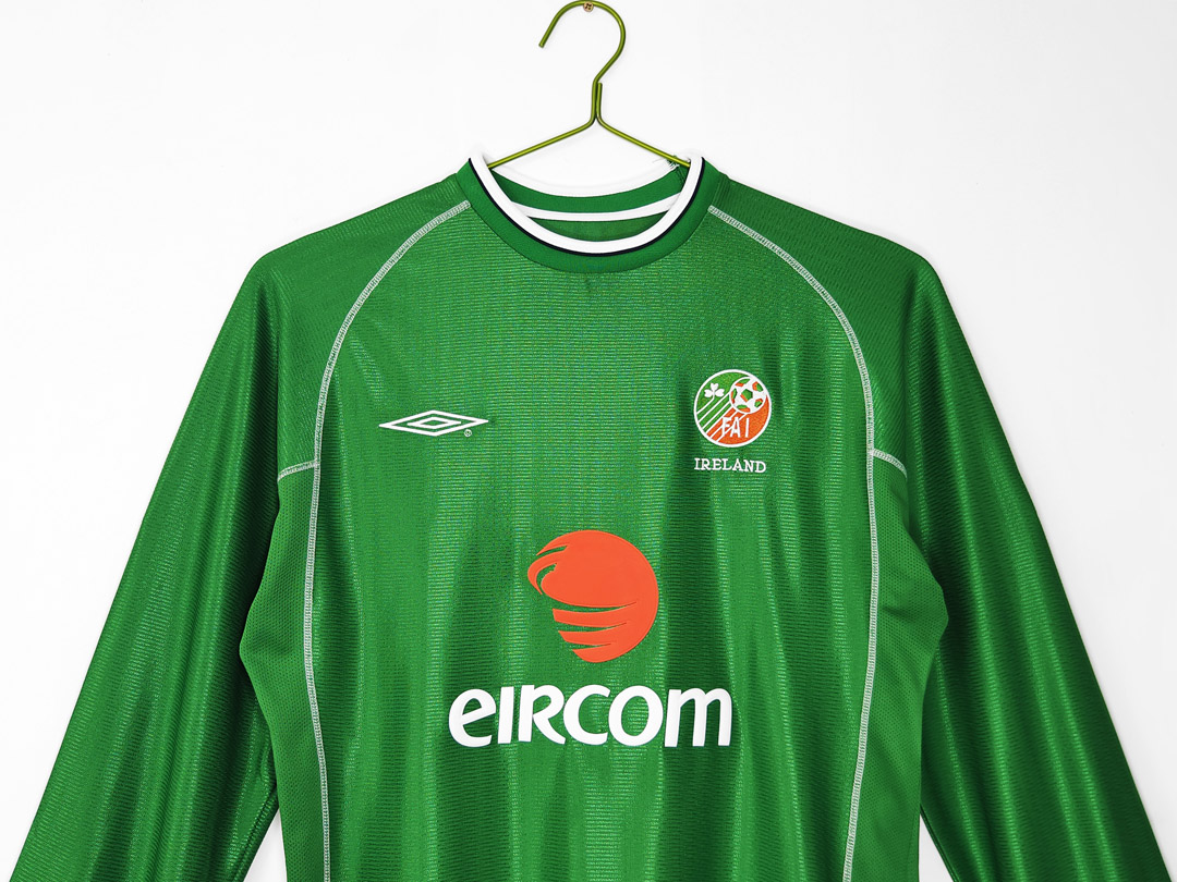 Retro Ireland 2002 Home Jersey Long Sleeves S-XXL 3