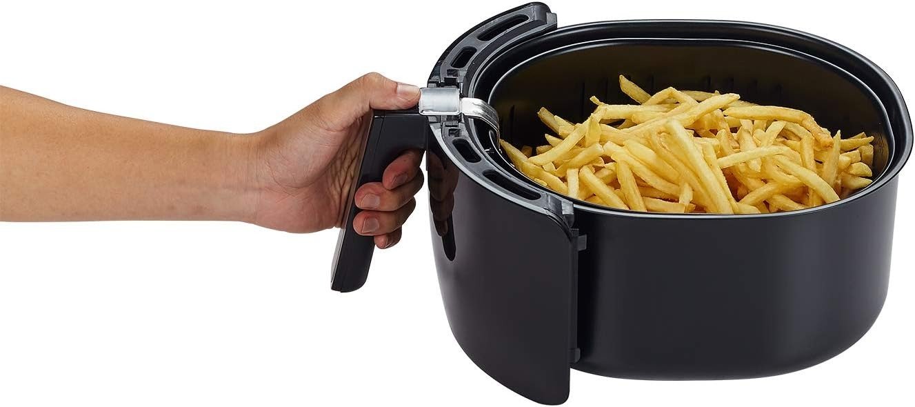 5.8QT 8-in-1 Electric Air Fryer, Rapid Air Tech, Touch Screen, Shake Reminder, Black