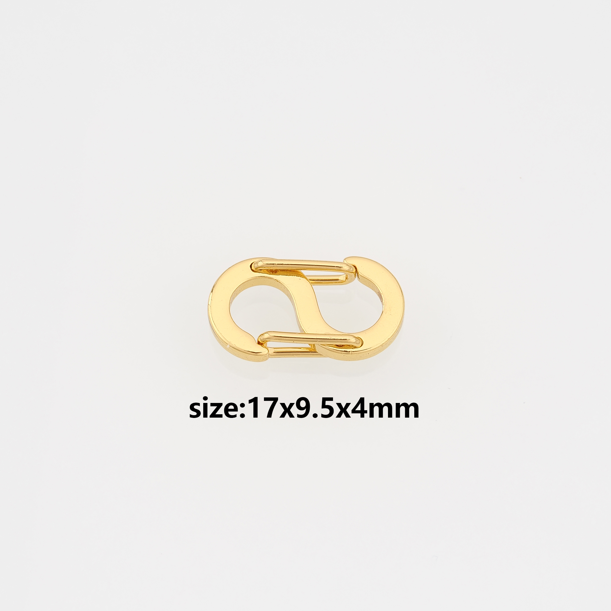 18K Gold Filled S Buckle Double Clasp,S Double Side Snap Clasp for DIY Jewelry Necklace Bracelet