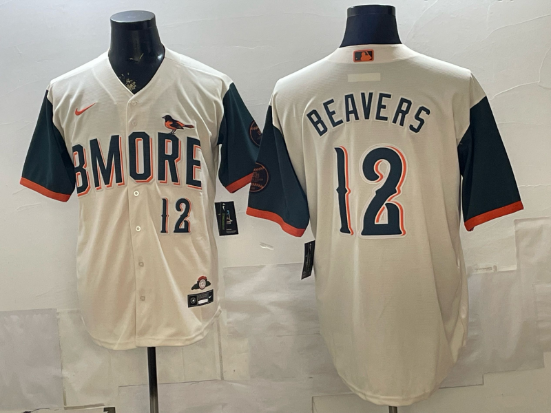 Men's Baltimore Orioles Dylan Beavers #12 Cream 2026 City Connect Stadium Jersey