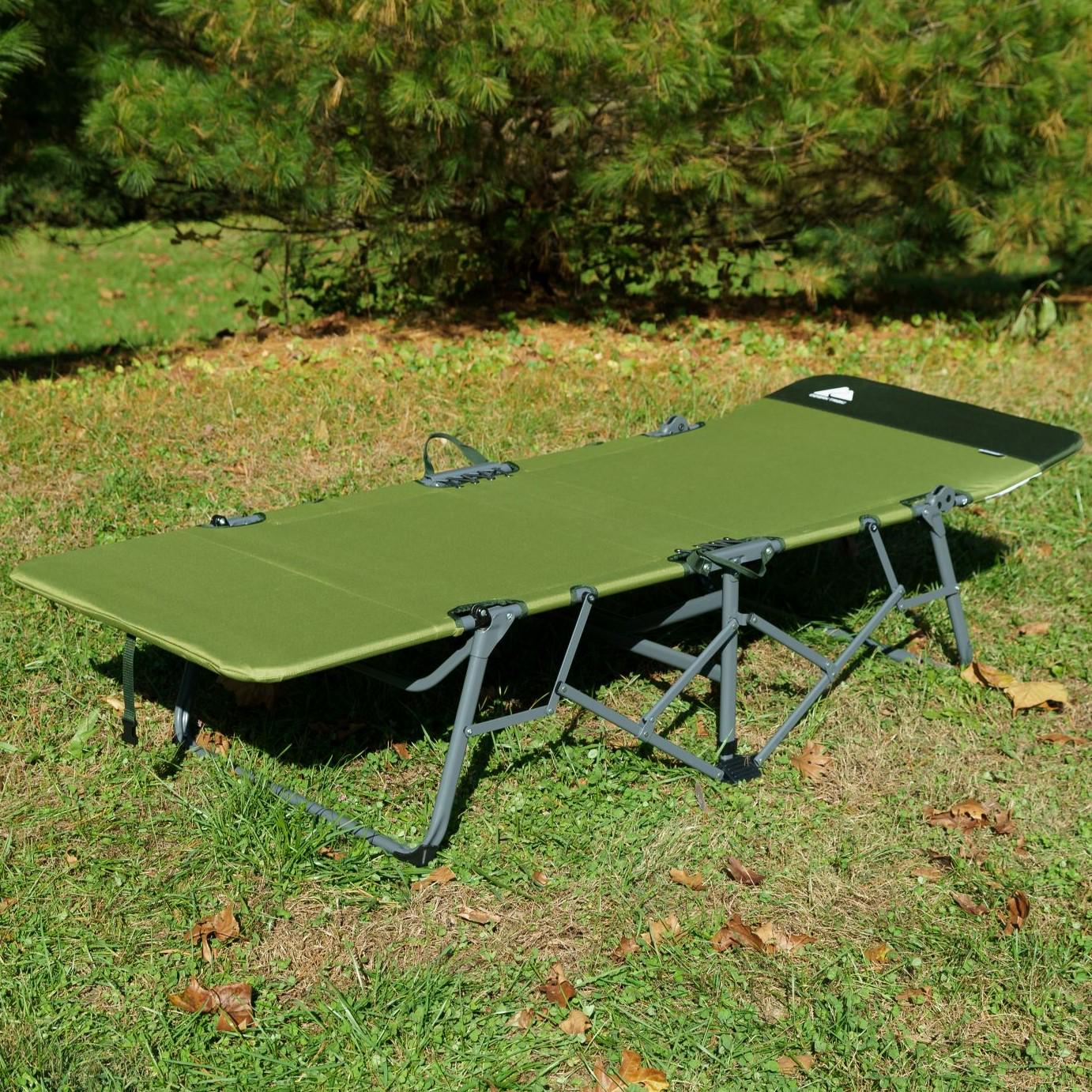Ozark Trail Adult Quick Fold Speedy Camp Cot, Green, 79 x 33 x 16