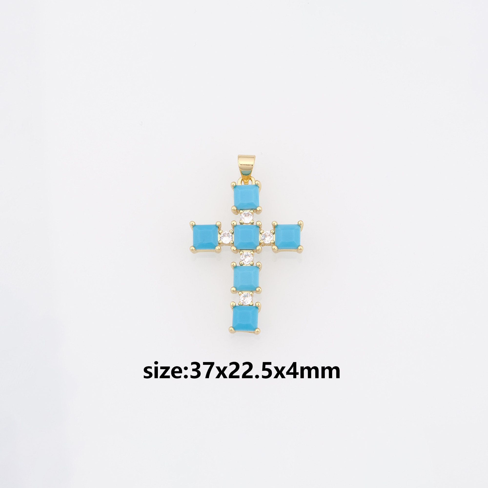 18K Gold Filled Cross Pendant,CZ Micro Pave Cross Charm Earrings Necklace for DIY Jewelry Making Supply