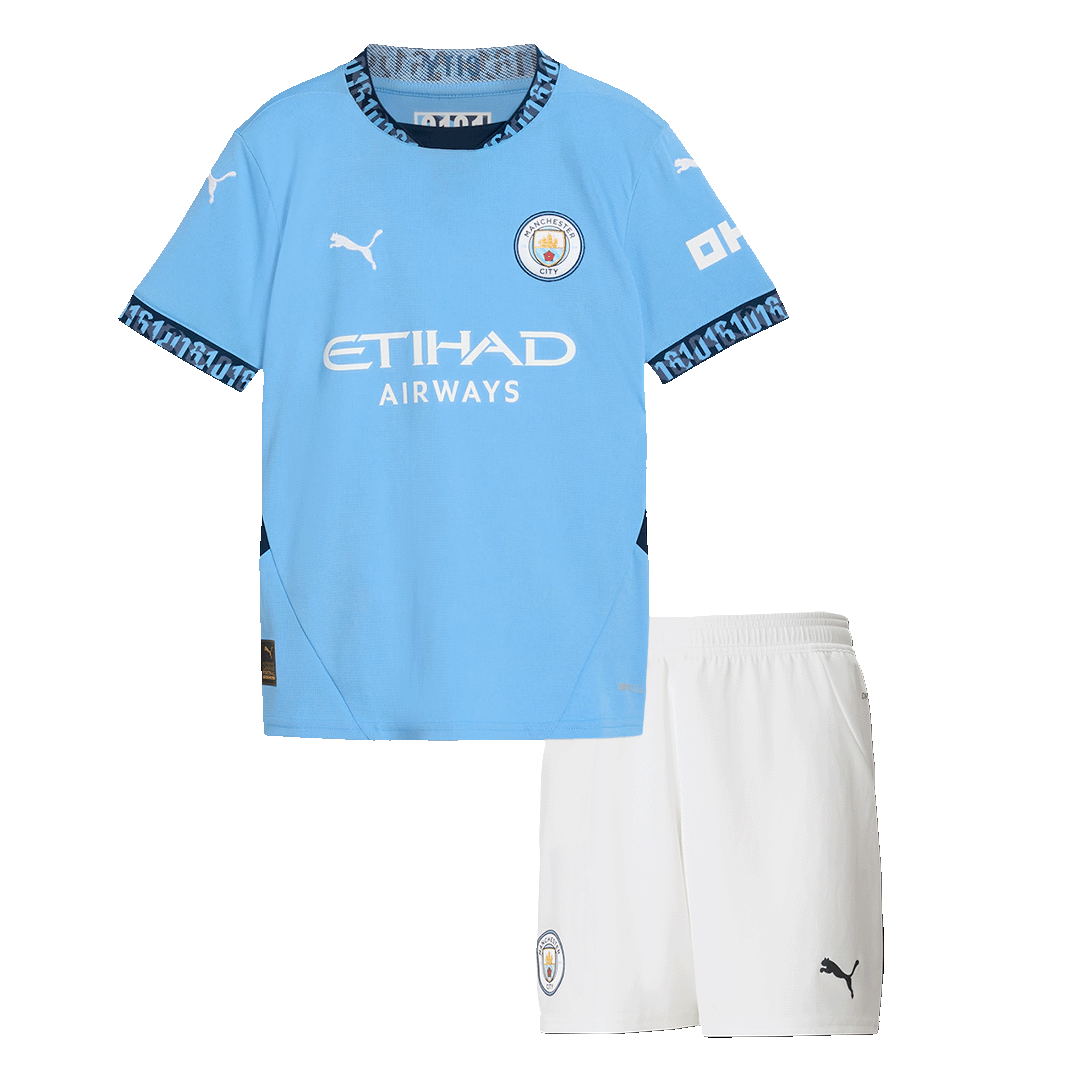 Manchester City Home Kids Soccer Jerseys Kit