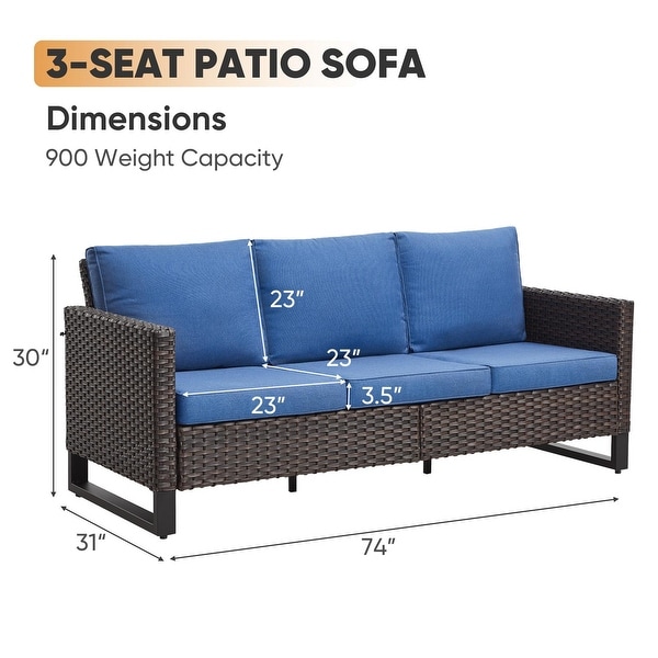 3Seat Sofa with Patio Chair Ottoman Funiture