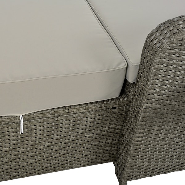 PE Wicker Rattan Reclining Sofa Chair