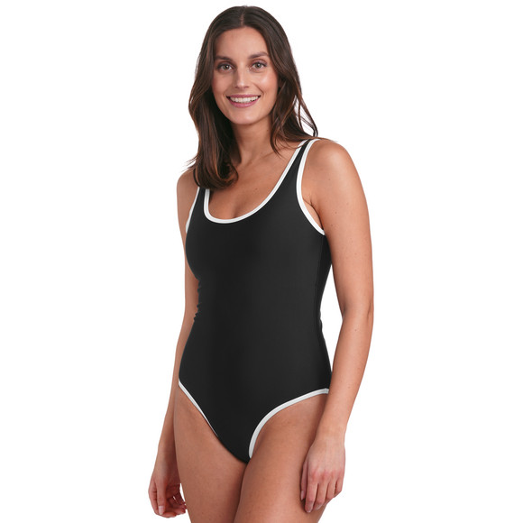 Gina Sports Damen Shape-Badeanzug mit Kontrastpaspel