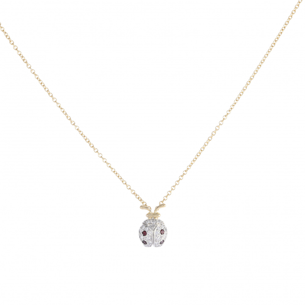 Tiffany & Co. Schlumberger Ladybug Motif Necklace Platinum & 18K Yellow Gold