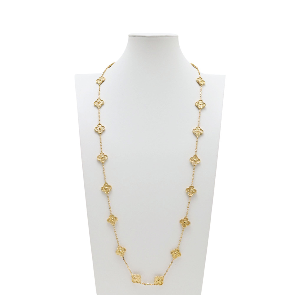 Van Cleef & Arpels Vintage Alhambra Necklace 20 Motifs 18K Yellow Gold VCARO1IC00