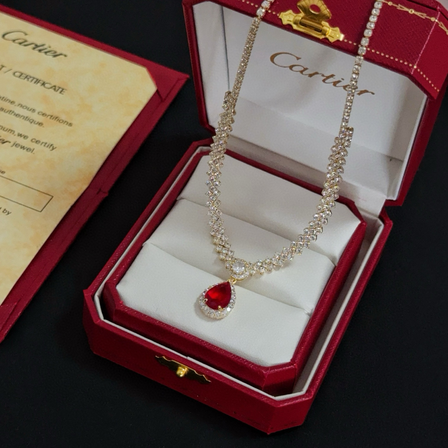 Cartier Ruby and Diamond Necklace High Edition - cnluxepick