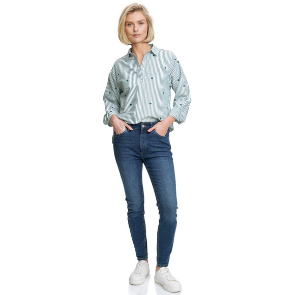 Gina Damen Bluse mit Herz-Stickerei