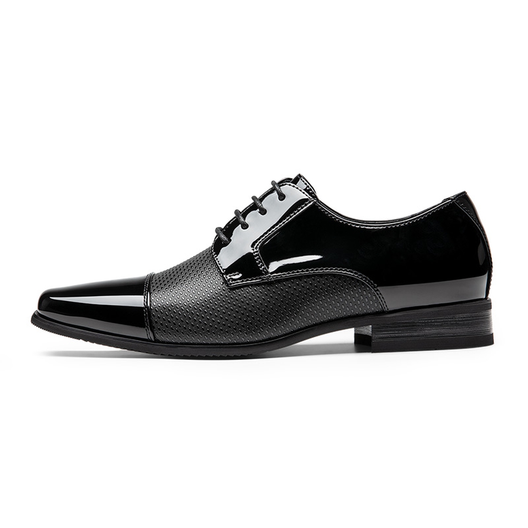 Men's Cap-Toe Patent Leather Oxford Shoes