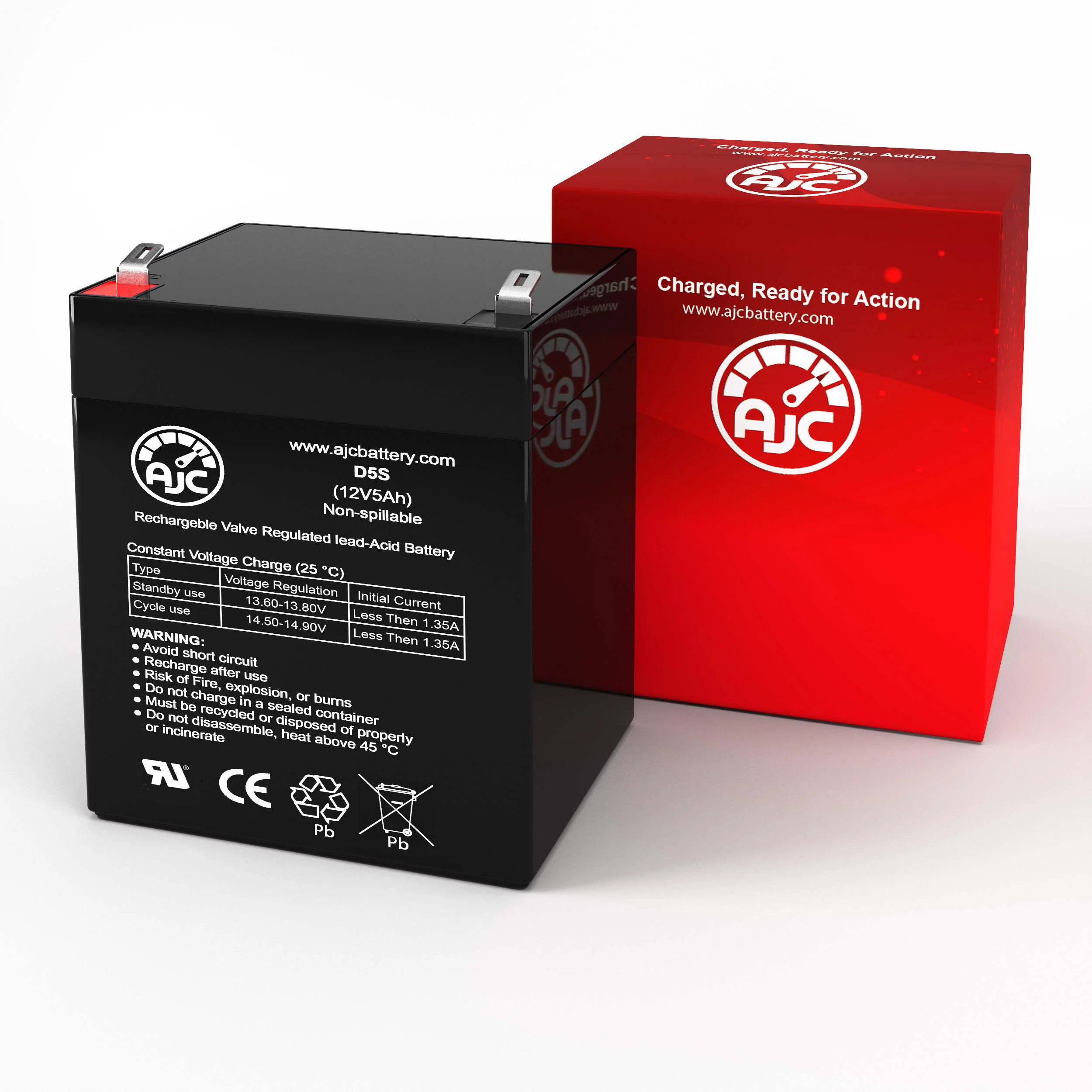 Universal Power Group UB1250FR 12V 5Ah Sealed Lead Acid Battery - This Is an AJC Brand Replacement