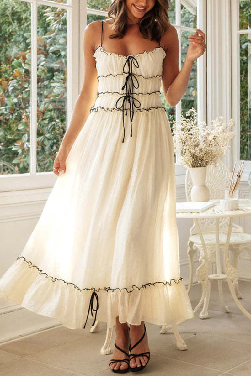 Backless U Neck Sling Maxi DressClistos