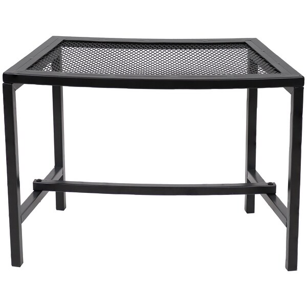 Sunnydaze Fire Pit Bench Black Mesh Steel 23 x 16 Inch