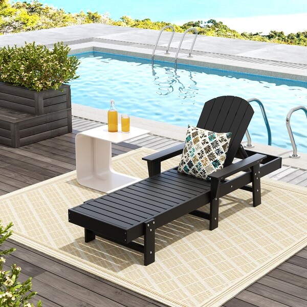 Polytrends Altura Poly EcoFriendly All Weather Reclining Chaise Lounge with Arms