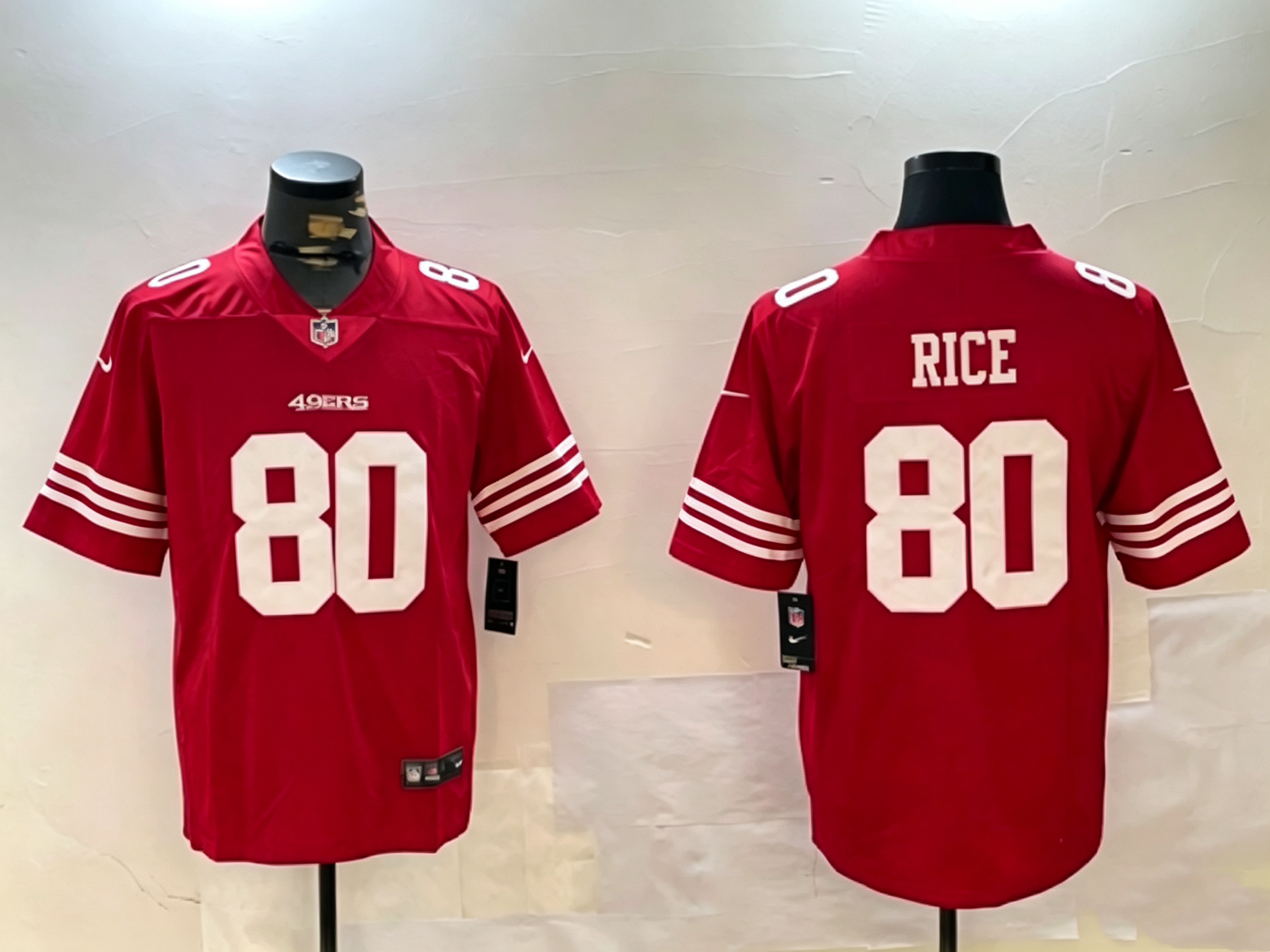 Men's San Francisco 49ers Jerry Rice #80 Red Game Player Jersey