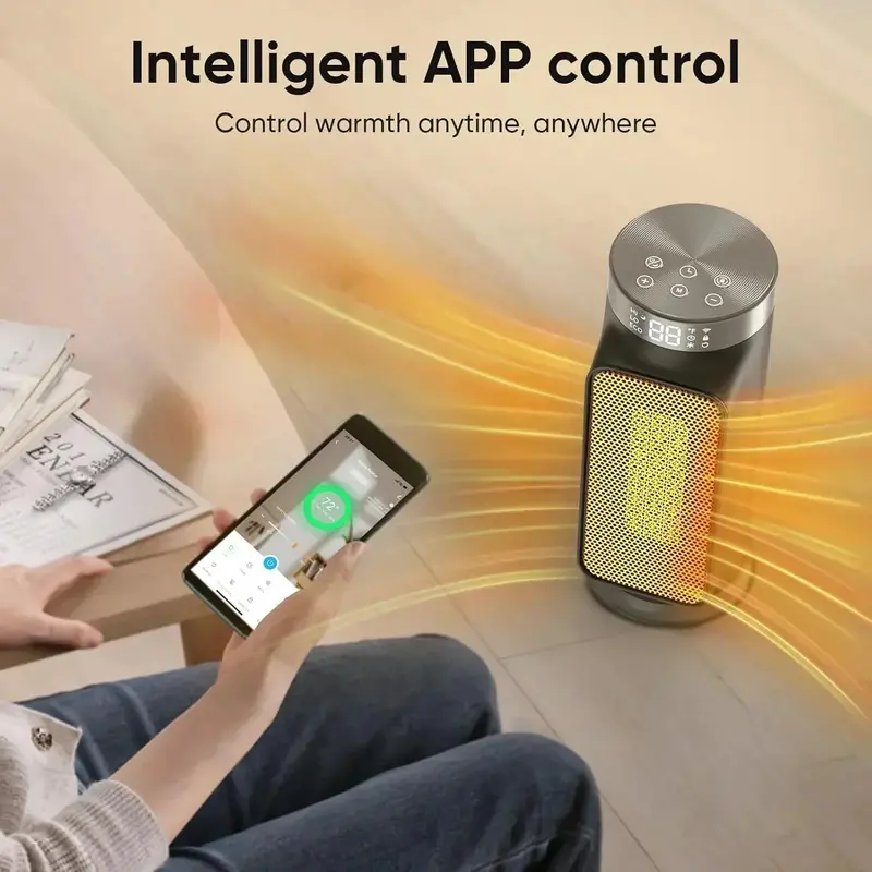 PTC Smart Space Heater — 1500W, WiFi & App-Controlled with Overheat Protection