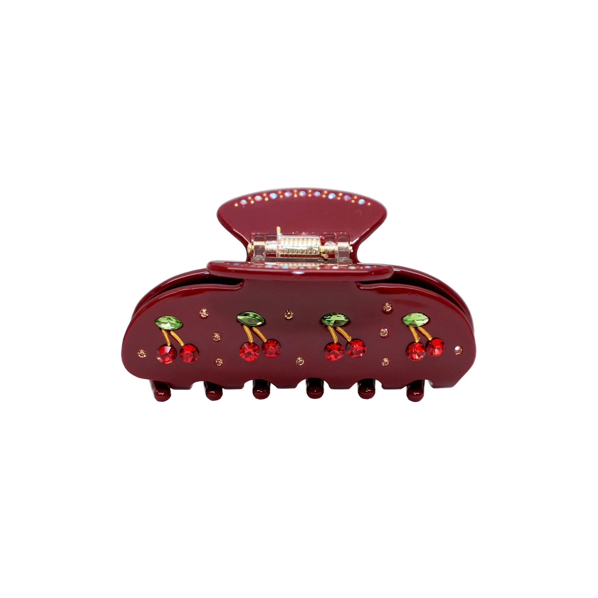 Cherry Rhinestone Hair Claw ClipClistos