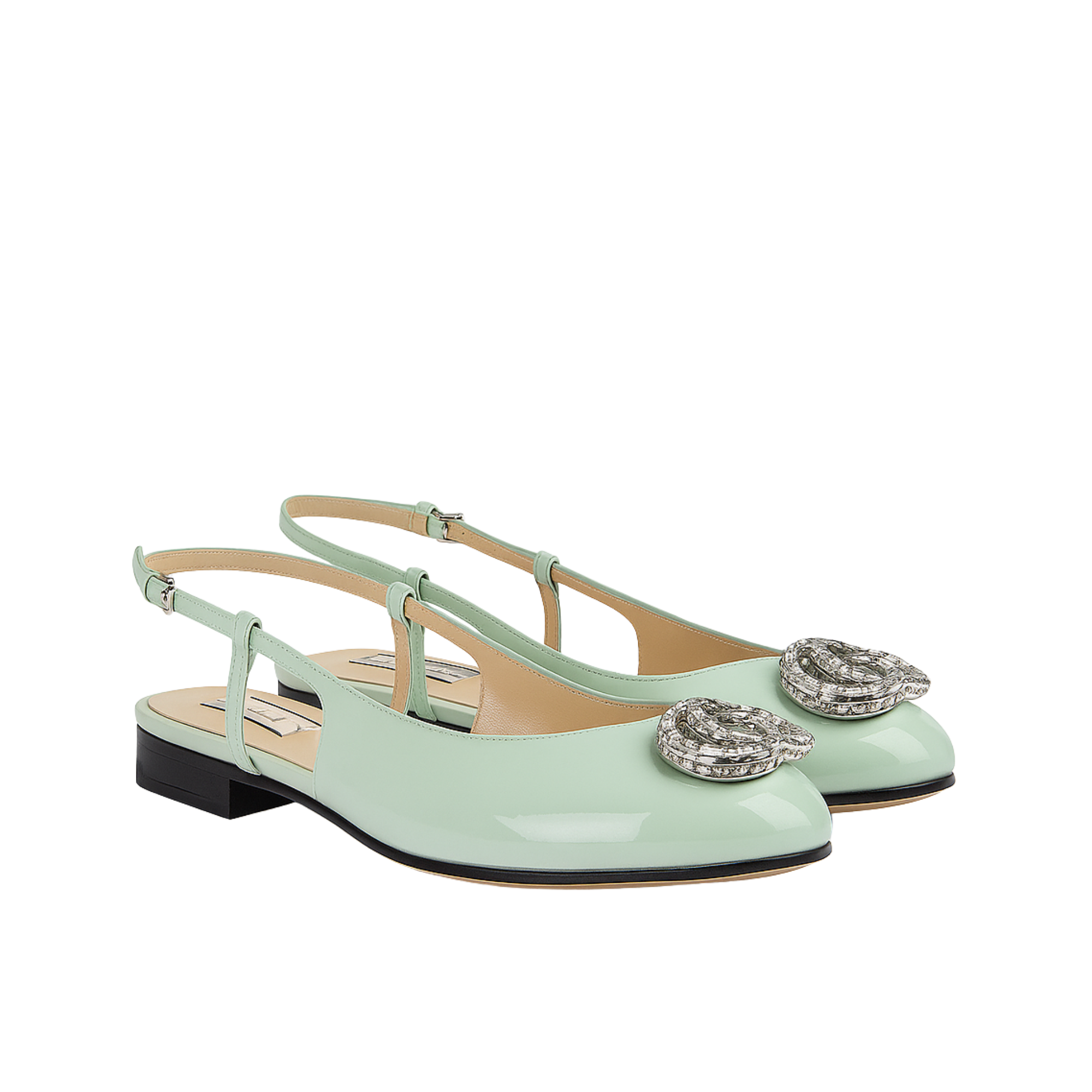 Gucci Women’S Ballerina With Double G Pale Green 762765 Bnc00 3401