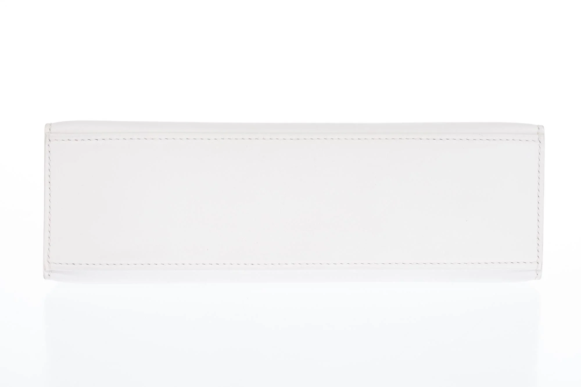 Hermès Kelly Pochette White Swift Palladium Hardware