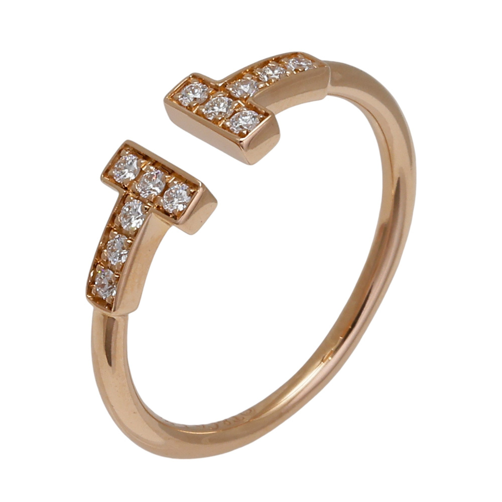 Tiffany & Co. Tiffany T Diamond Wire Ring 18K Rose Gold 60147329