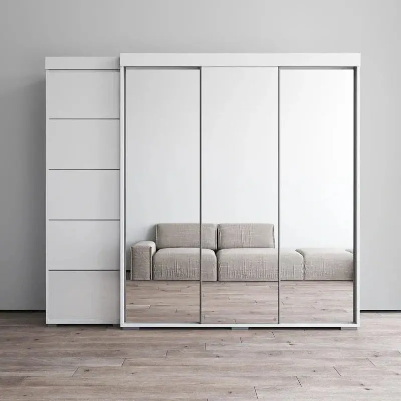 Three-Sided Full-Length Wardrobe Mirror – Freestanding Tri-View Dressing Armoire