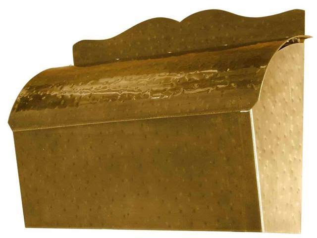 Qualarc Provincial Collection Brass Roll Top Mailbox - Antique Hammered Brass