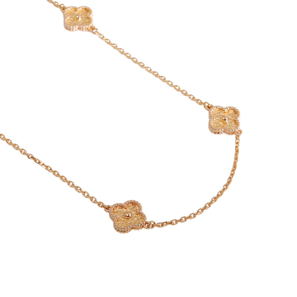 Van Cleef & Arpels Sweet Alhambra Papillon 16 Motifs Necklace 18K Rose Gold VCARO8DG00