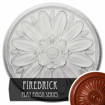 29 1/4x22OD x 2x22P Darnay Ceiling Medallion (Fits Canopies Up to 7 1/4x22), Hand-Painted Firebrick