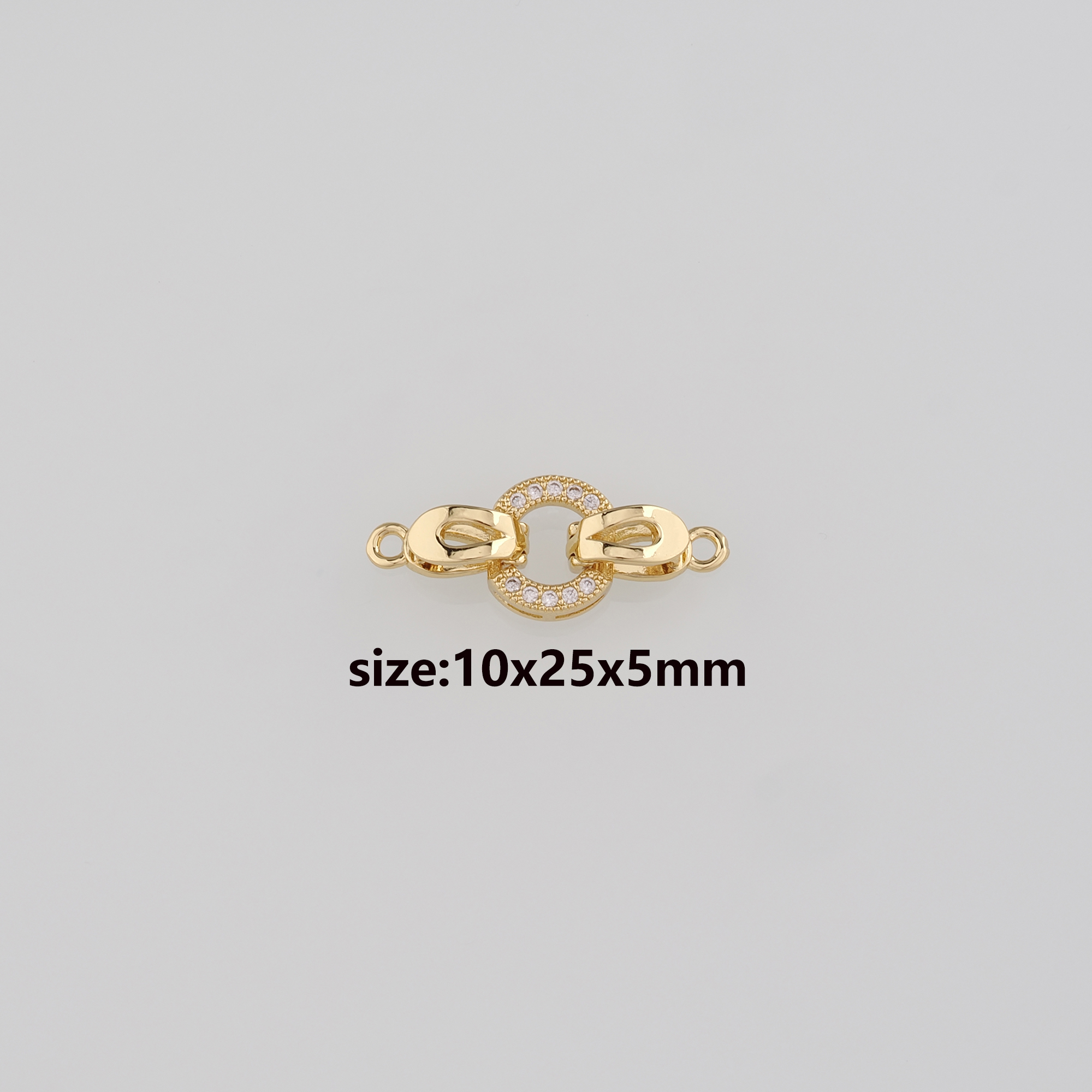 18K Gold Filled End Clasp,Hook Clasps,CZ Connector End Cap Clasp for DIY Jewelry Necklace Bracelet