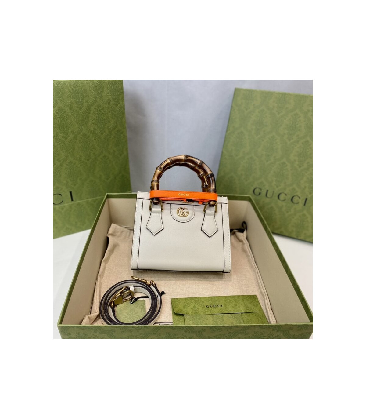 Gucci Diana Mini Tote Bag White