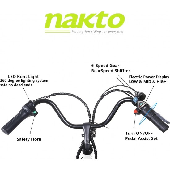 Electric Bike 350W Ebike 26” Electric Bicycle, 20MPH Adults Electric City Bike with Removable 36v12ah Battery, Professional 6 Speed Gears