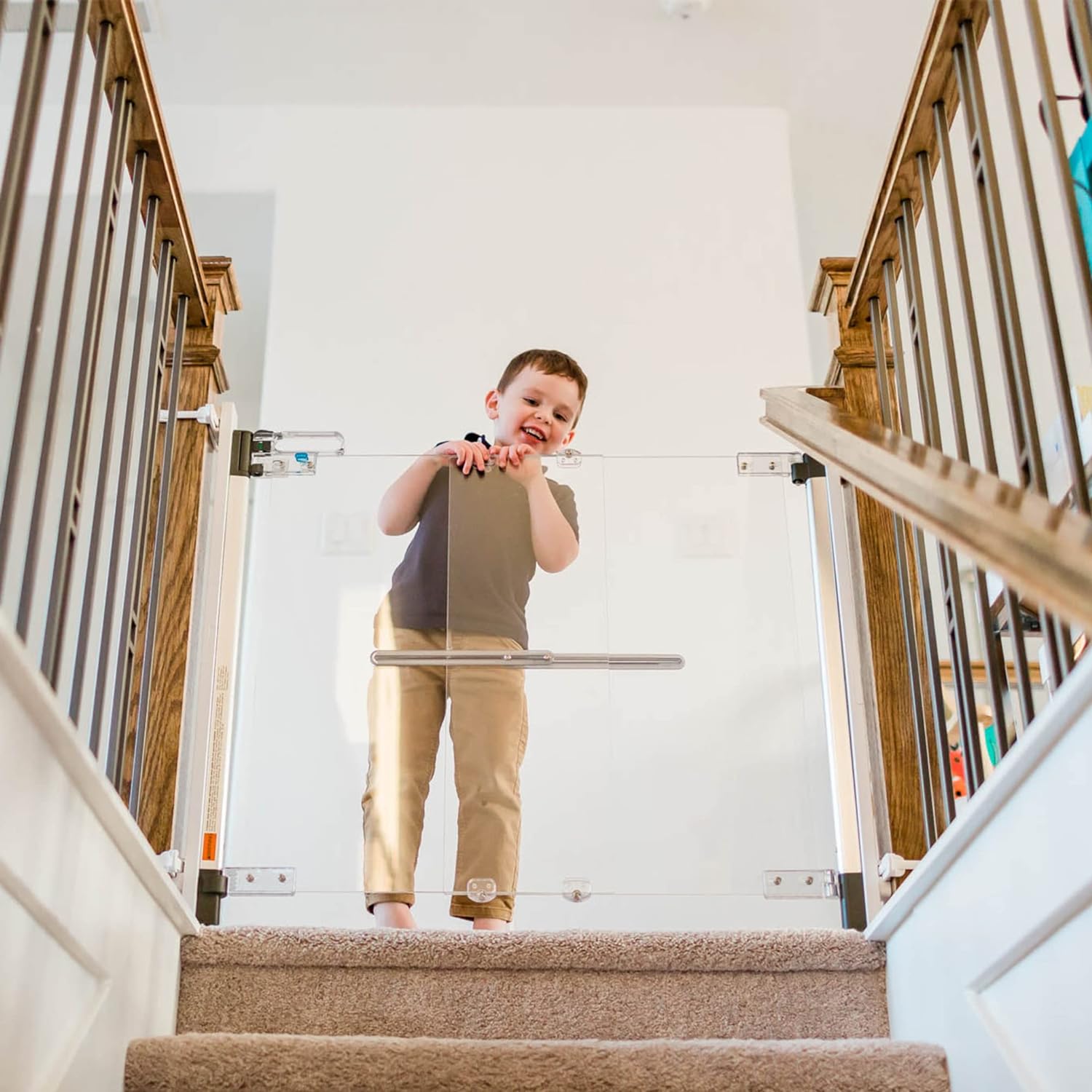 Crystal Designer Baby Safety Gate - Meets Tougher European Standards - Modern Design and Unparalleled Safety - Beauty & Safety Together at Last - Simple Installation | Hardware Mount