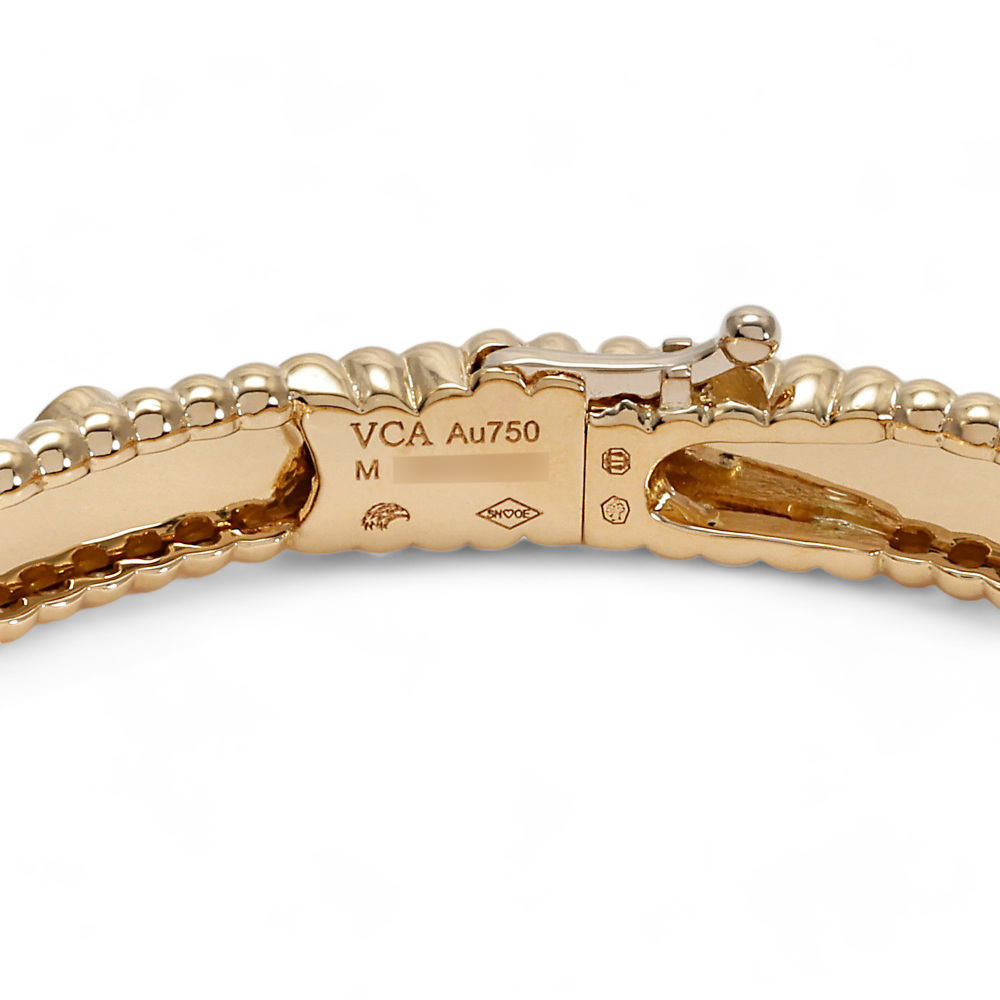 Van Cleef & Arpels Perlet Sweet Clover Bracelet 18K White Gold & 18K Yellow Gold Diamond VCARP6X600