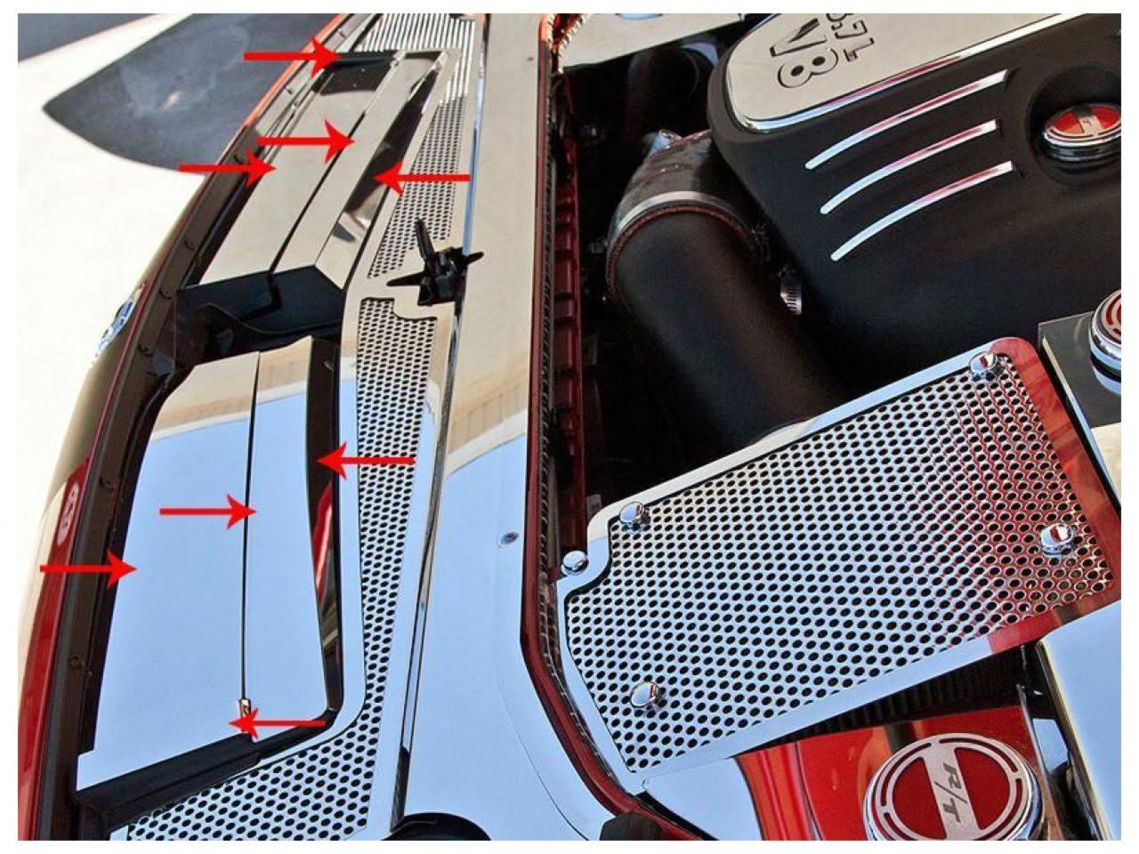 American Car Craft 153029 Header Plate Front Extension Kit Polished 8pc