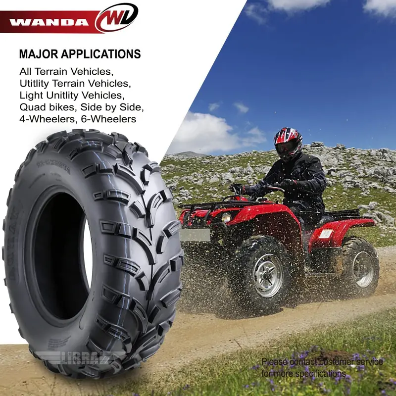 Wanda ATV/UTV Tires 25×8-12 Front and 25×10-12 Rear /6PR P373, Set 4