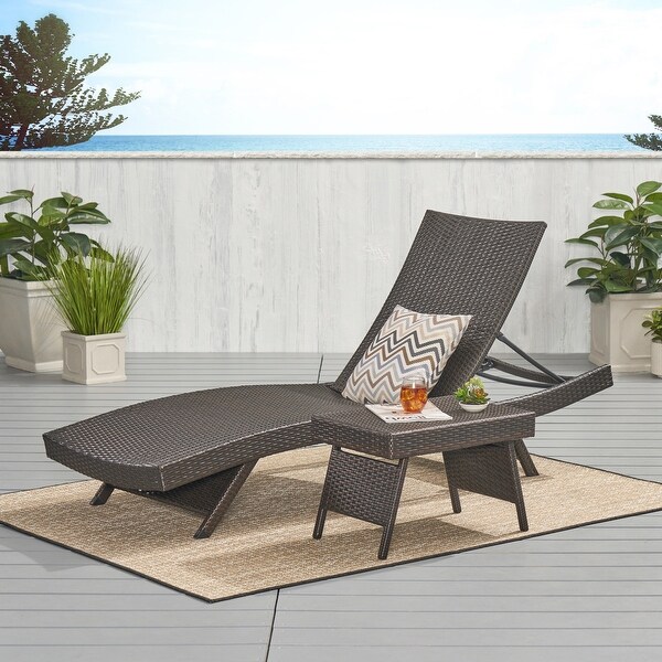 Toscana Outdoor 2piece Wicker Adjustable Chaise Lounge Set by Christopher Knight Home